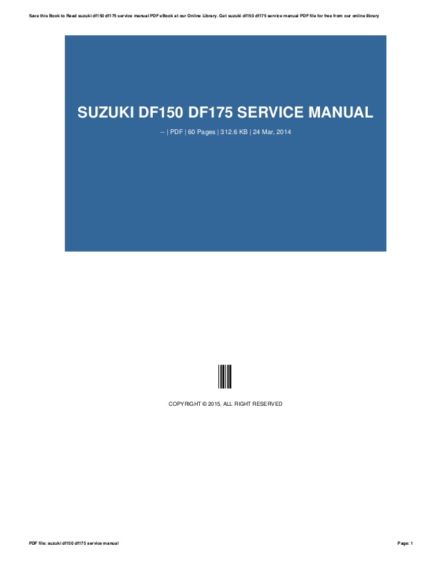 Suzuki df 150 owners manual