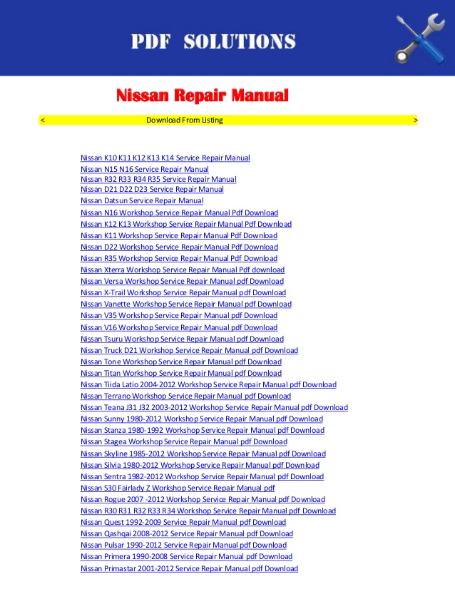 2006 Nissan Quest Repair Manual Download
